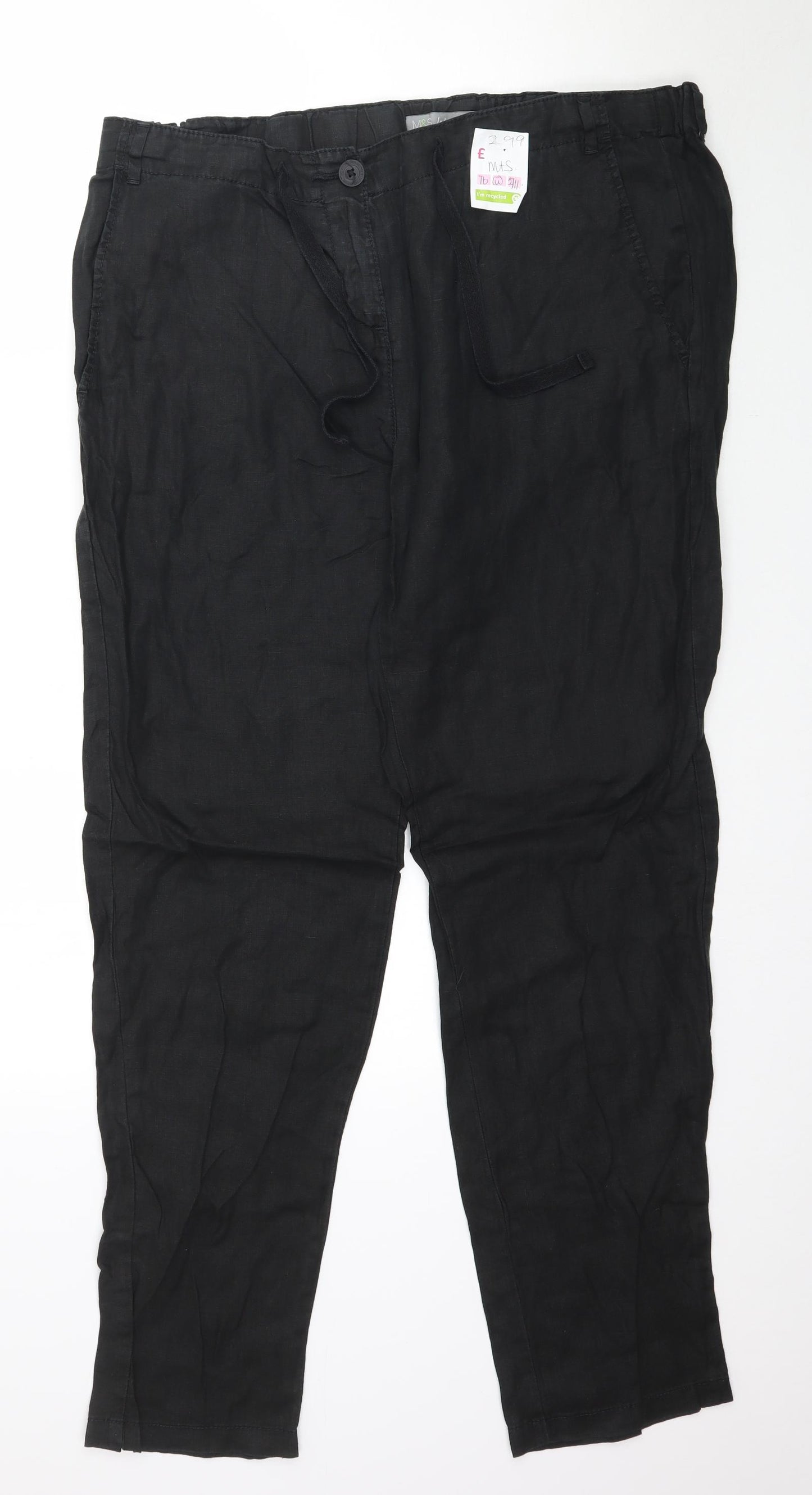 Marks and Spencer Womens Black   Trousers  Size 16 L32 in