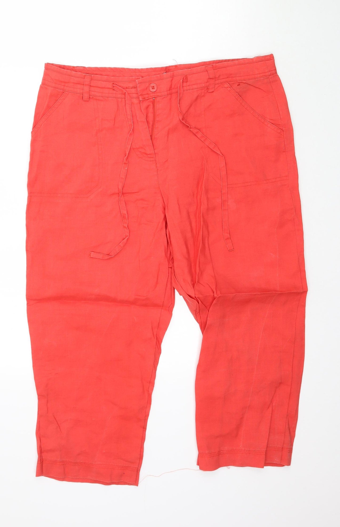 Atmosphere Womens Red   Capri Trousers Size 12 L21 in - Orange/red