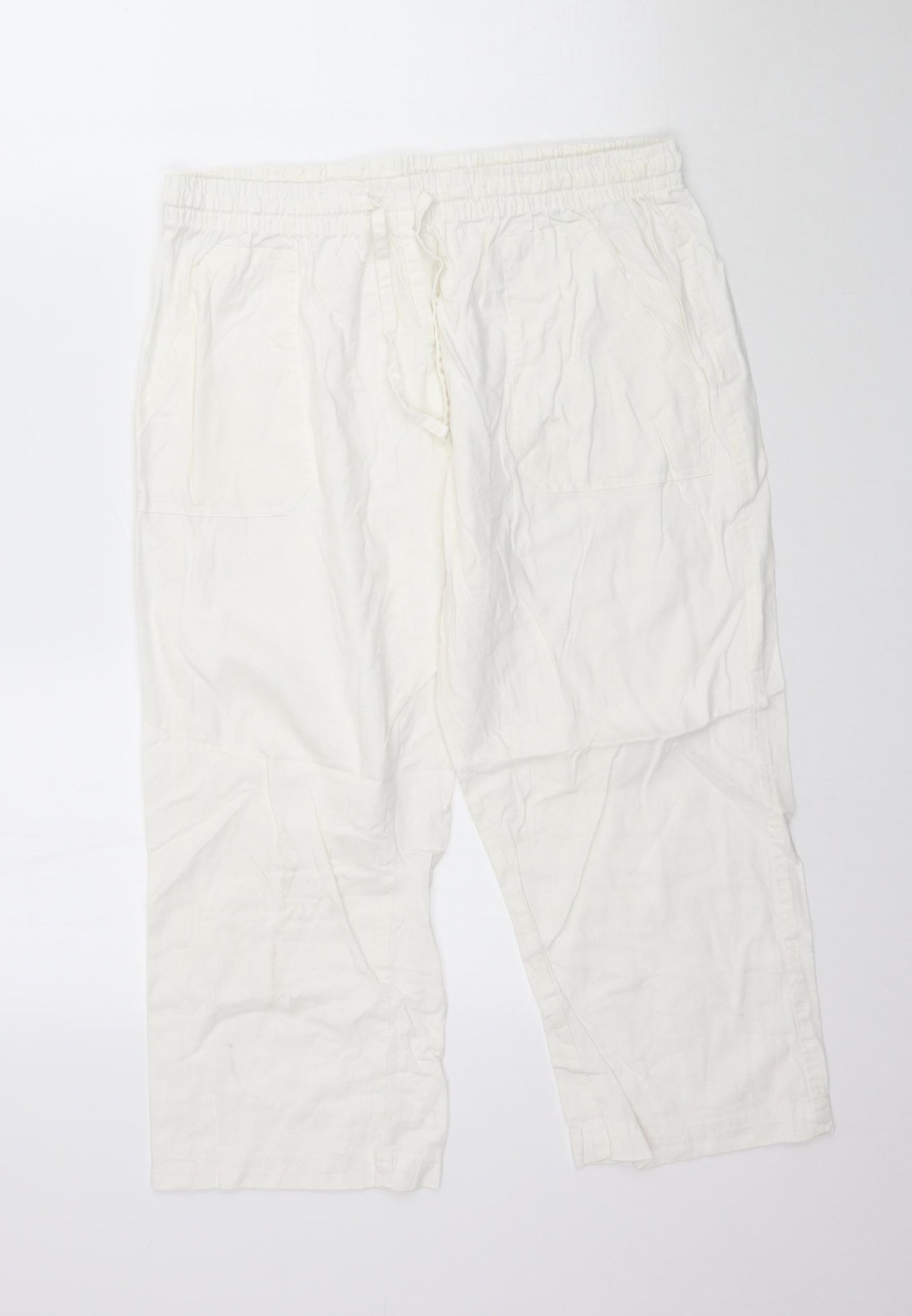 Preworn Womens White   Capri Trousers Size 14 L20 in