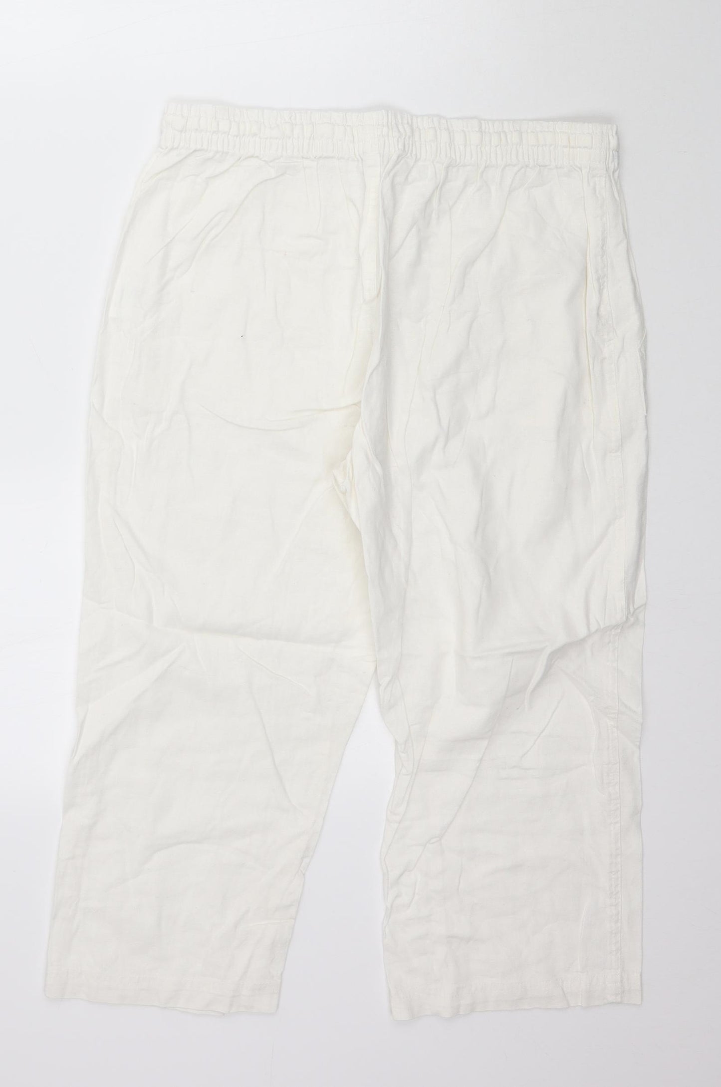 Preworn Womens White   Capri Trousers Size 14 L20 in