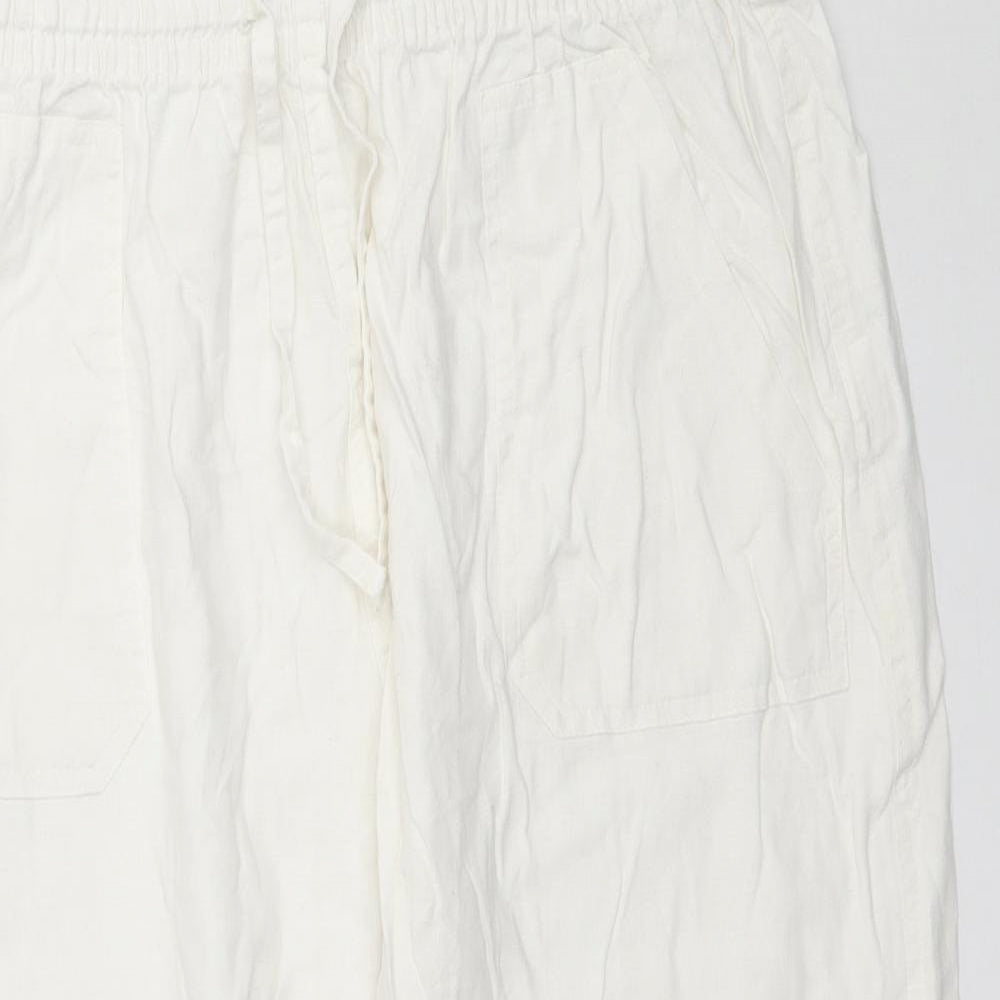 Preworn Womens White   Capri Trousers Size 14 L20 in