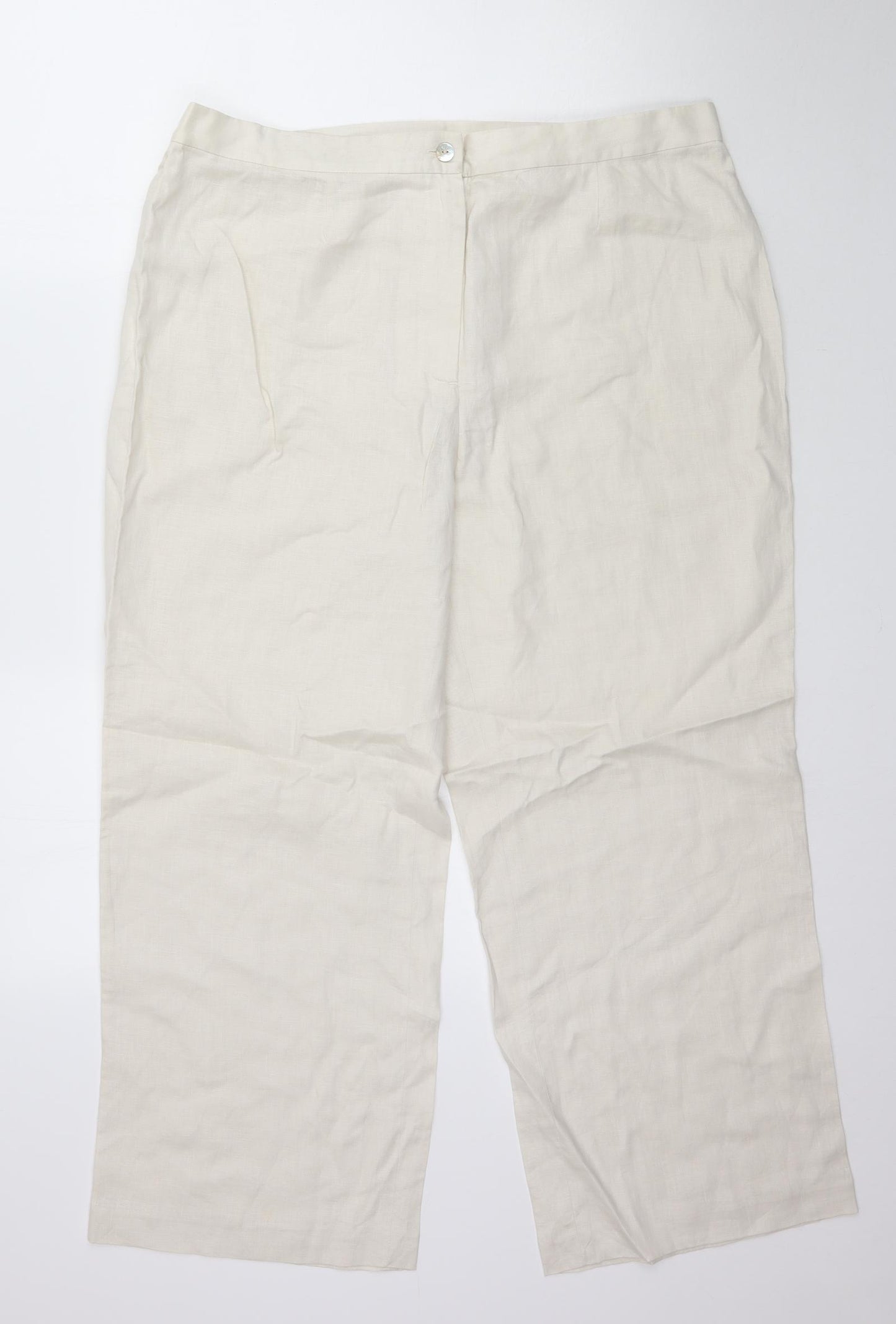 Marks and Spencer Womens Ivory   Trousers  Size L L27 in