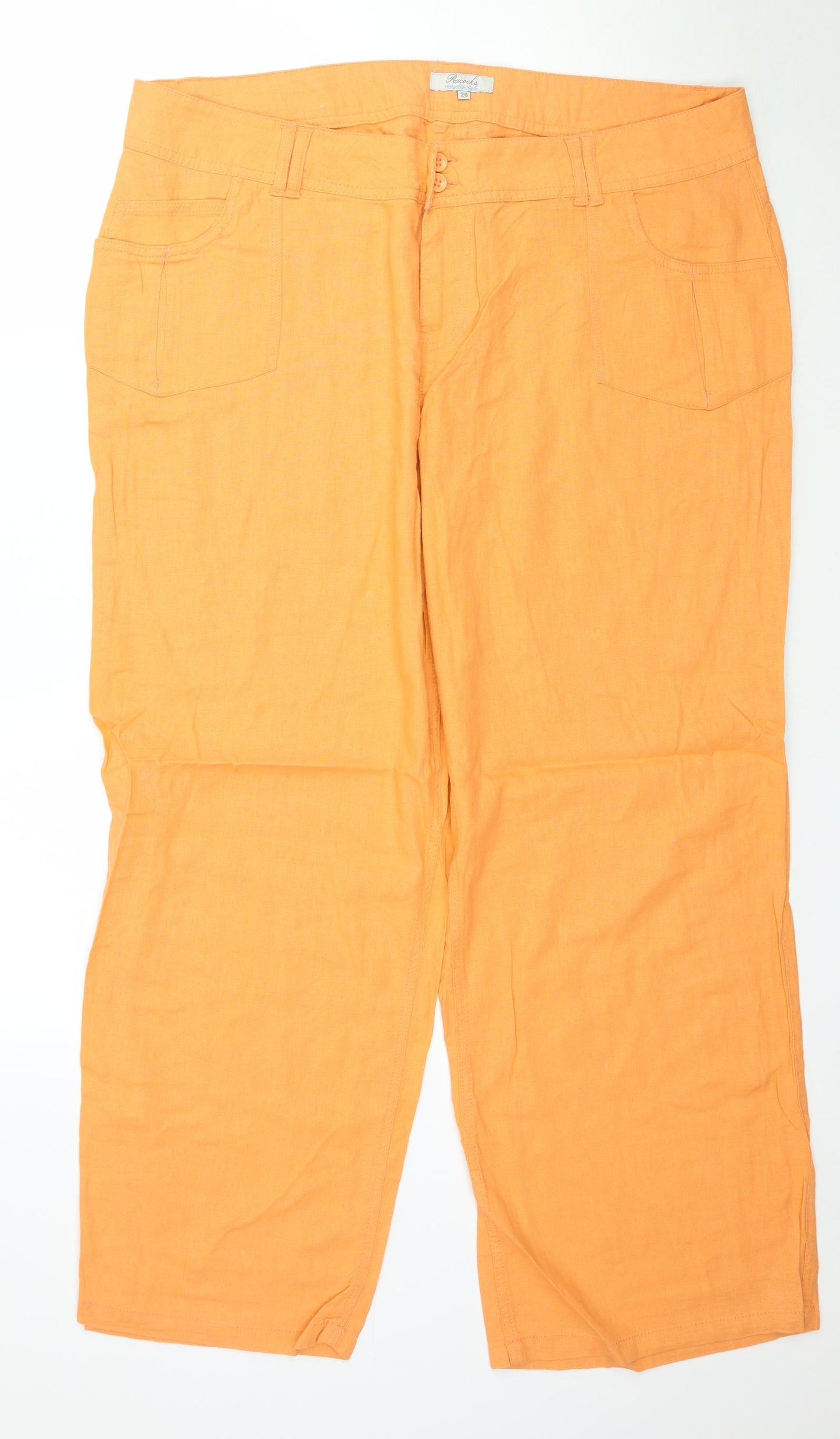 Peacocks Womens Orange   Trousers  Size 20 L30 in