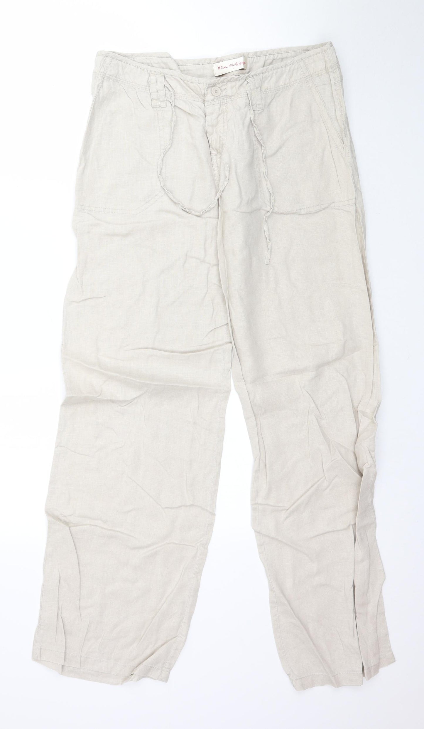 Miss Selfridge Womens Grey   Trousers  Size 12 L32 in