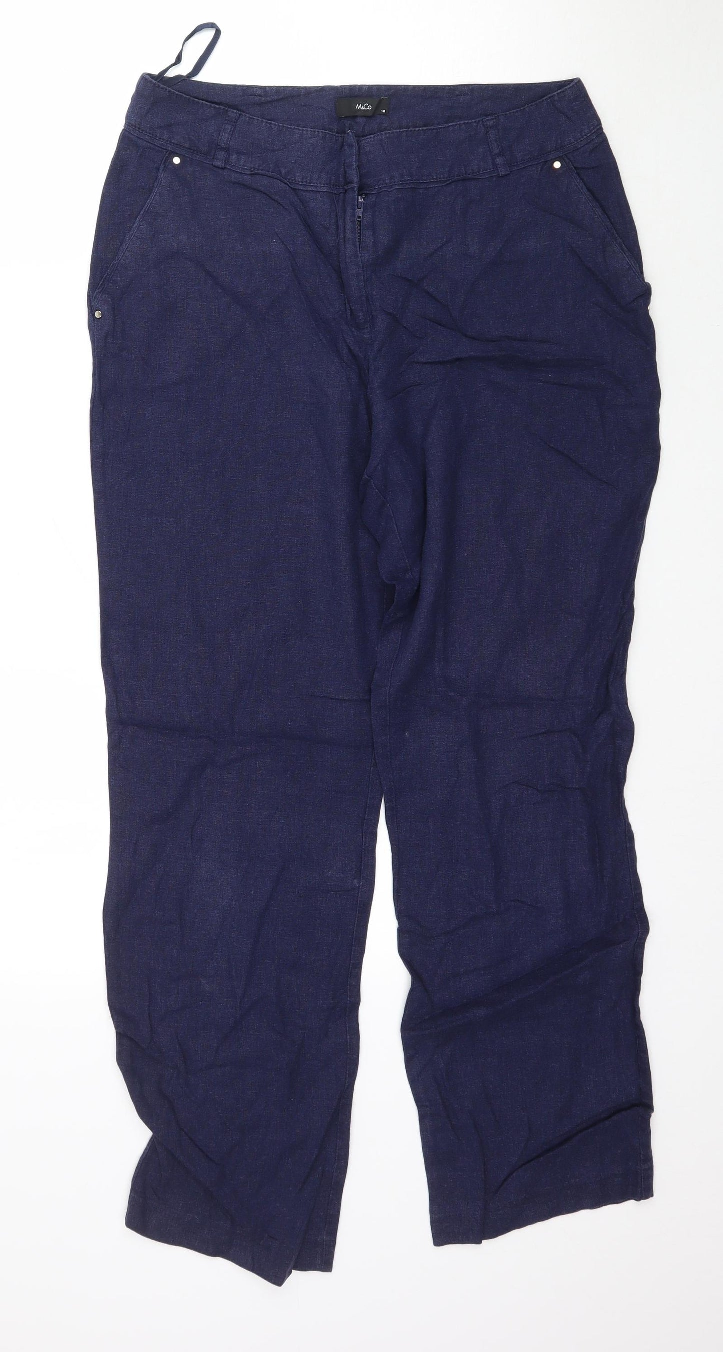 M&Co Womens Blue   Trousers  Size 10 L28 in