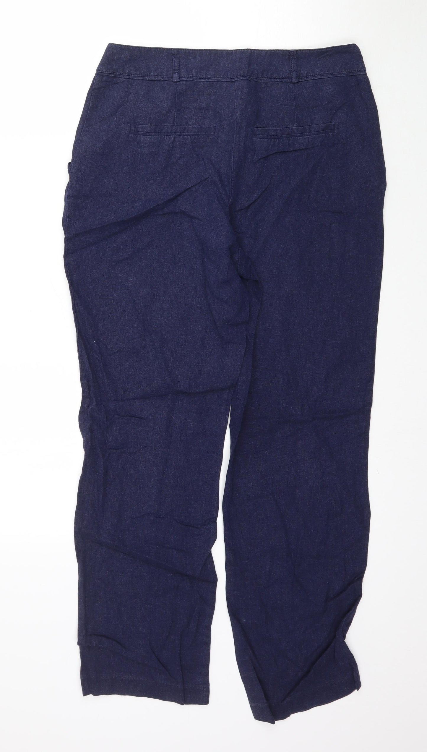 M&Co Womens Blue   Trousers  Size 10 L28 in