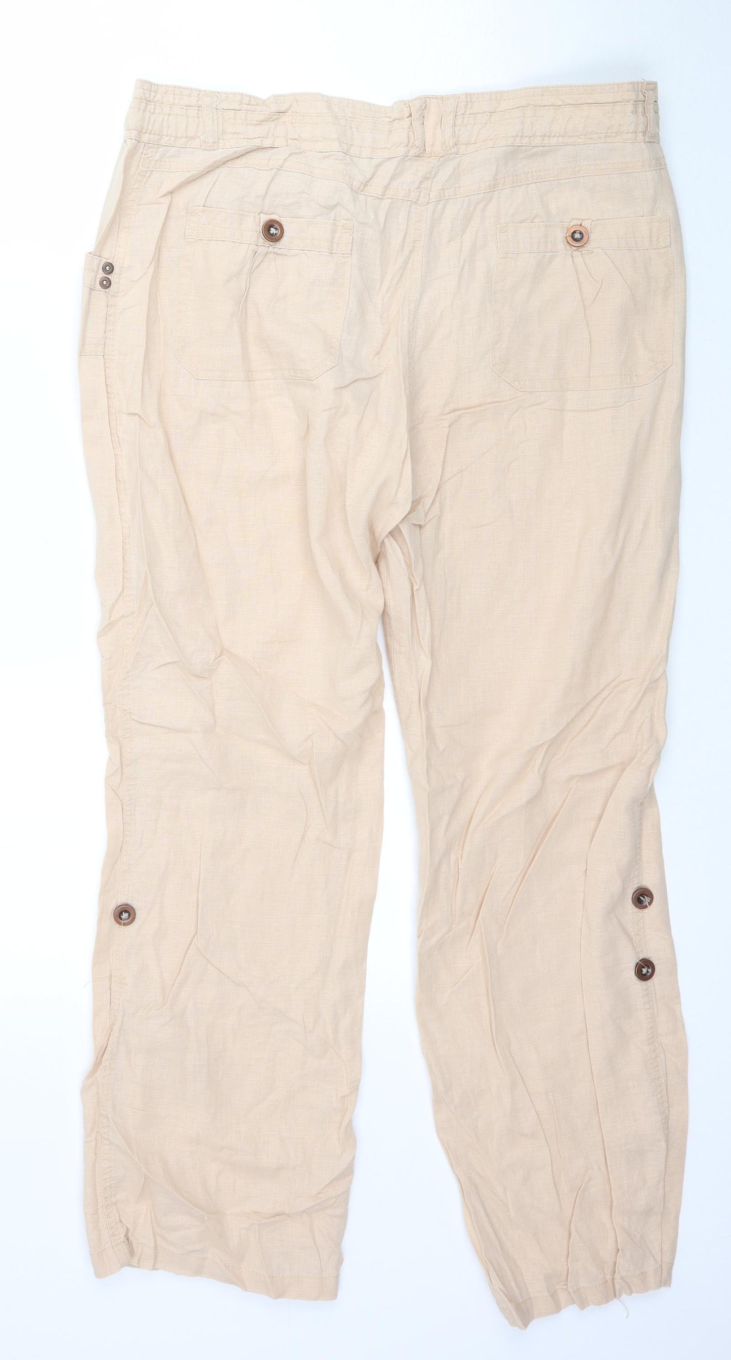 Atmosphere Womens Beige   Trousers  Size 14 L30 in