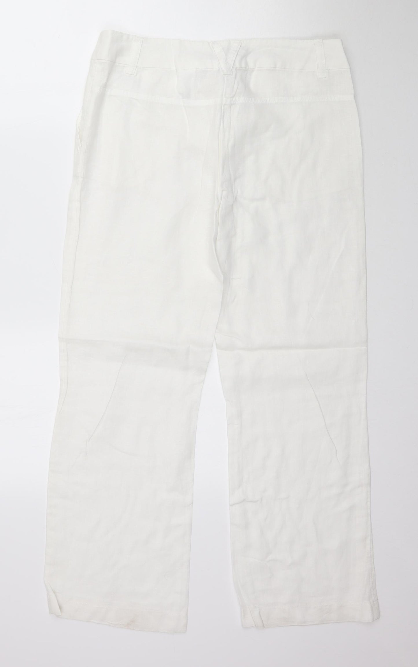 H&M Womens White   Trousers  Size 10 L28 in