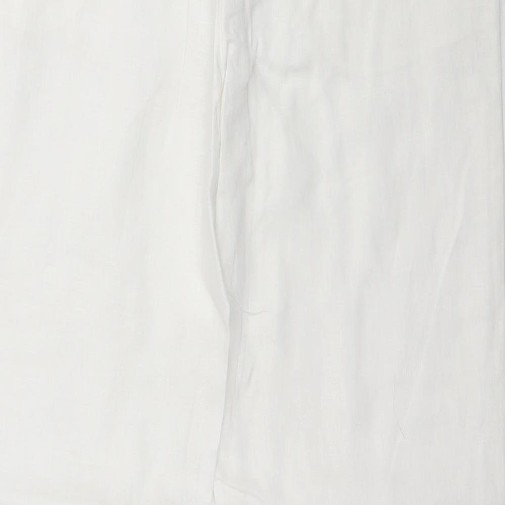 H&M Womens White   Trousers  Size 10 L28 in