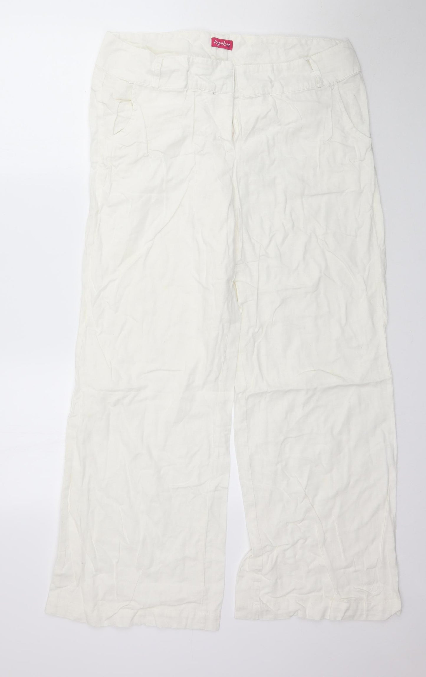Together Womens White   Trousers  Size 16 L31 in
