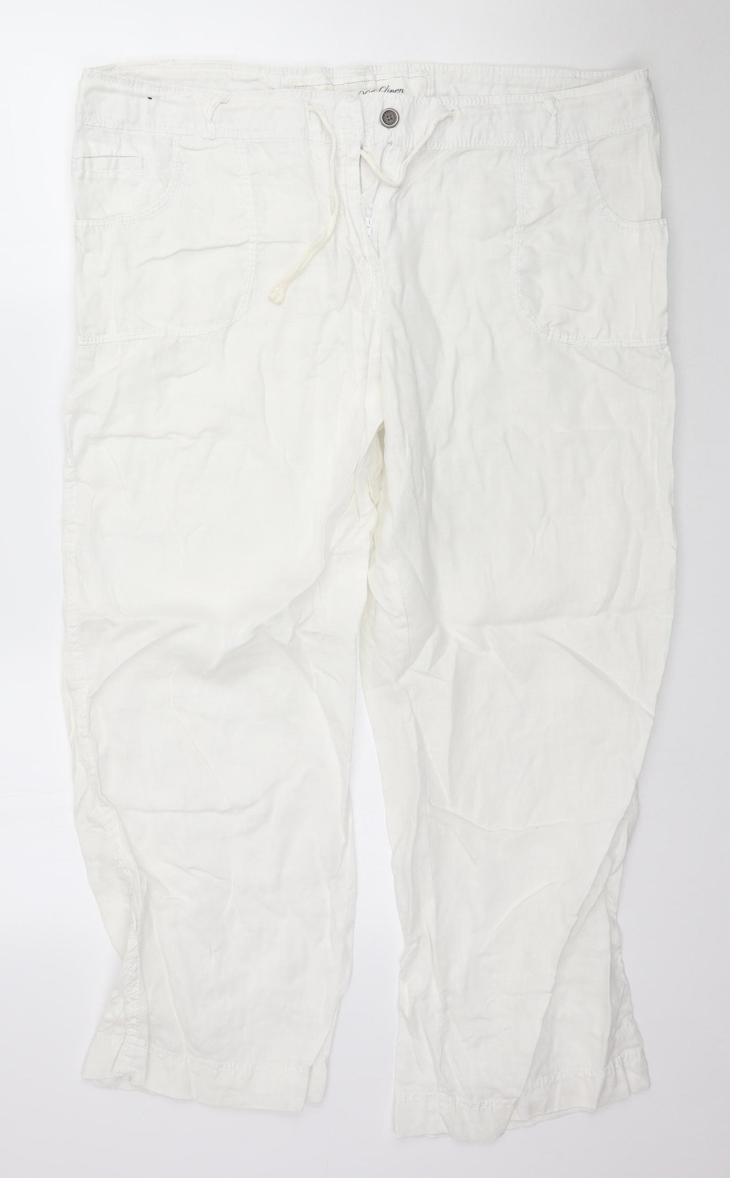 Denim & Co. Womens White   Trousers  Size 20 L28 in