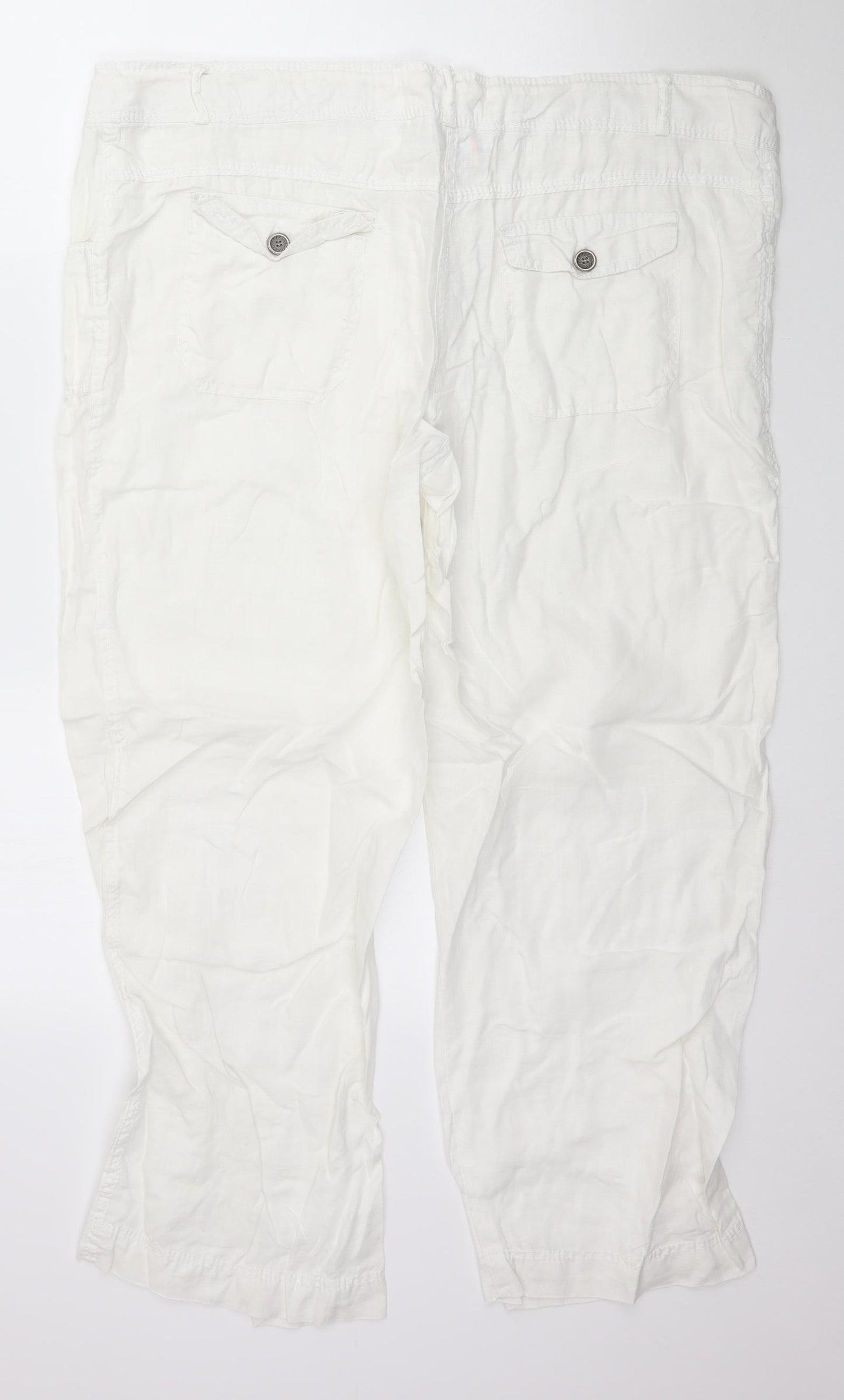 Denim & Co. Womens White   Trousers  Size 20 L28 in