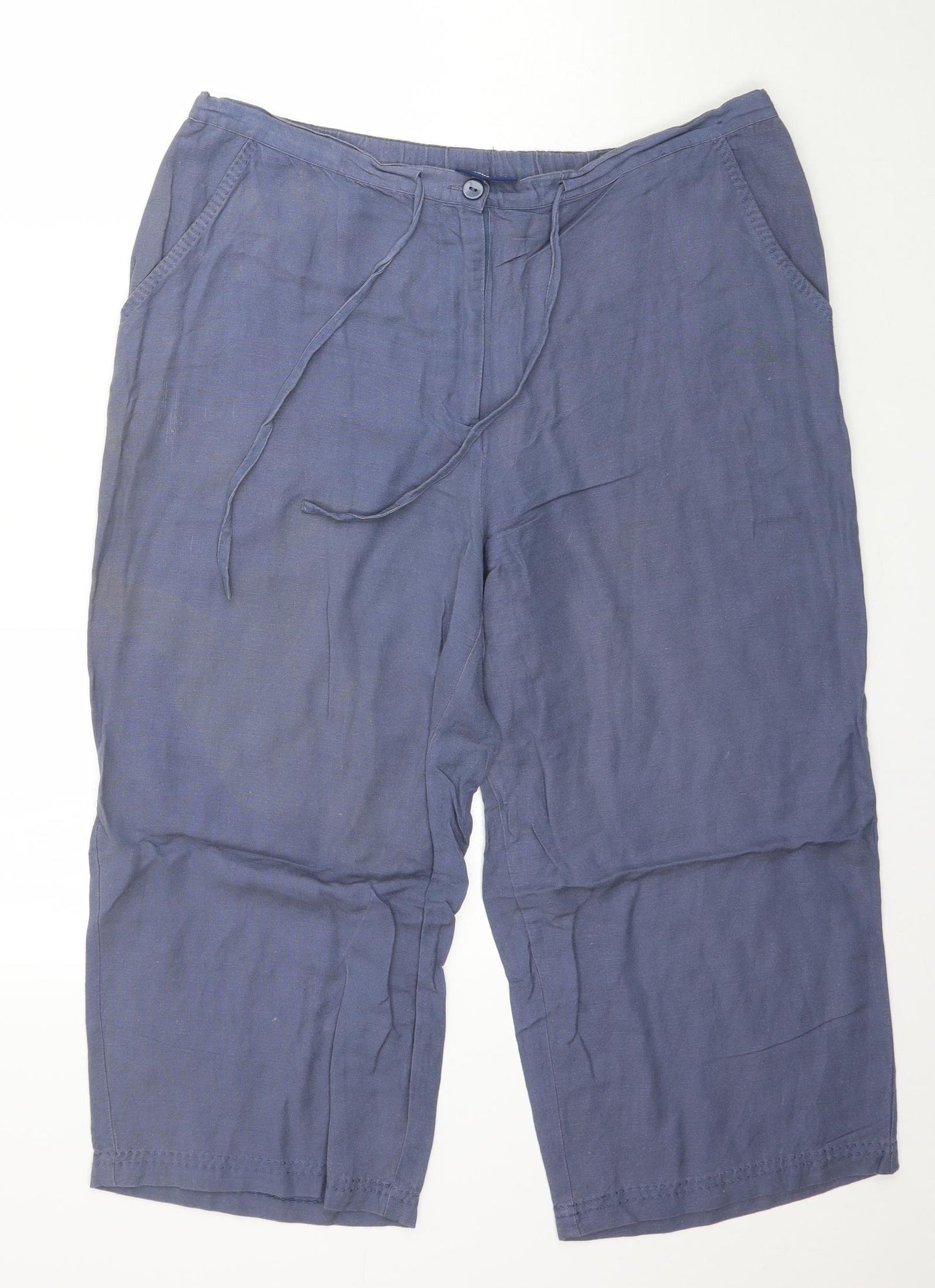 Casual Club Womens Blue   Capri Trousers Size 16 L20 in
