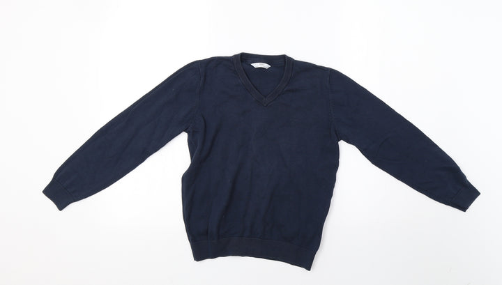 M&S Boys Blue Pullover Jumper Size 9-10 Years