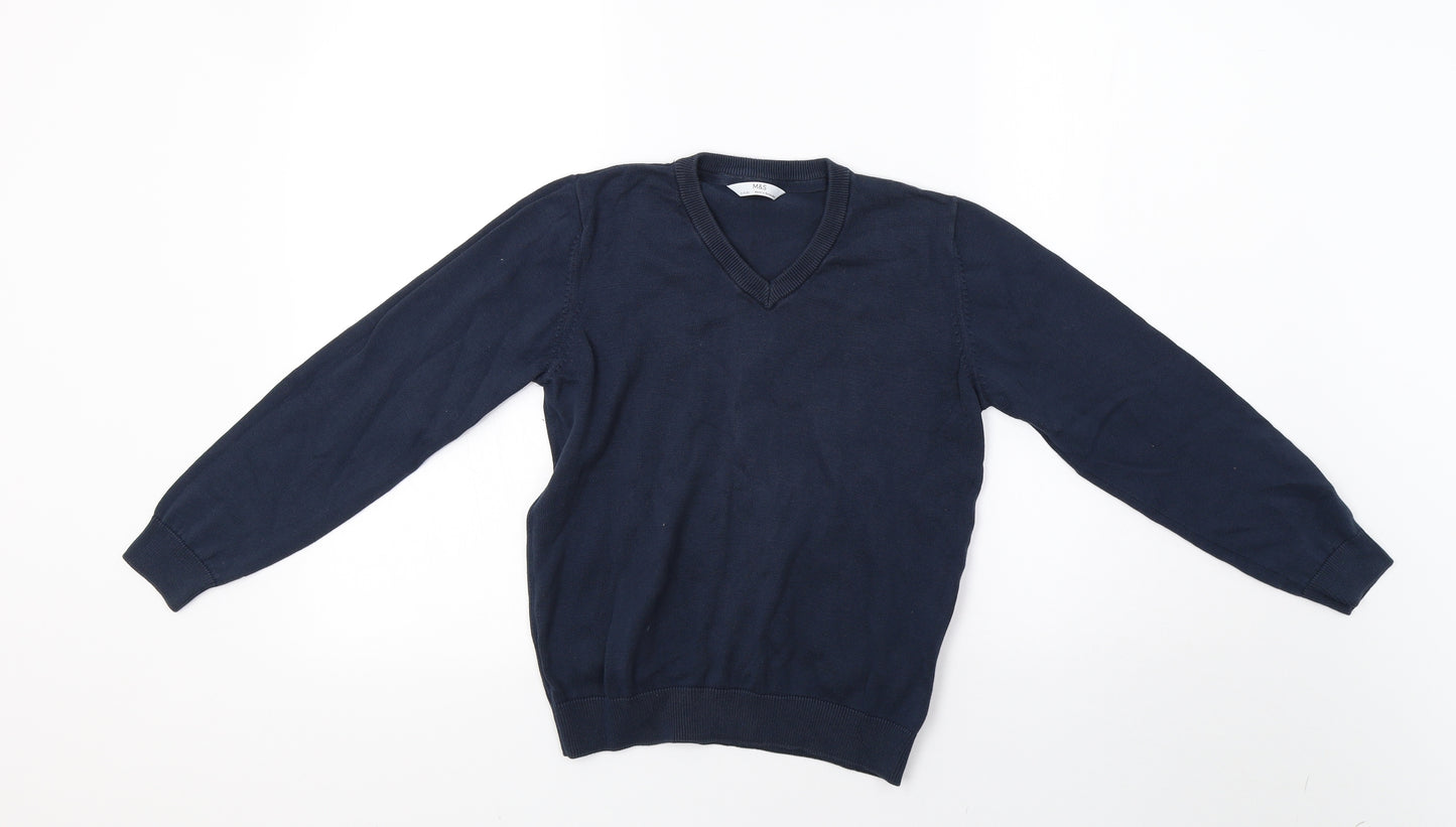 M&S Boys Blue   Pullover Jumper Size 9-10 Years