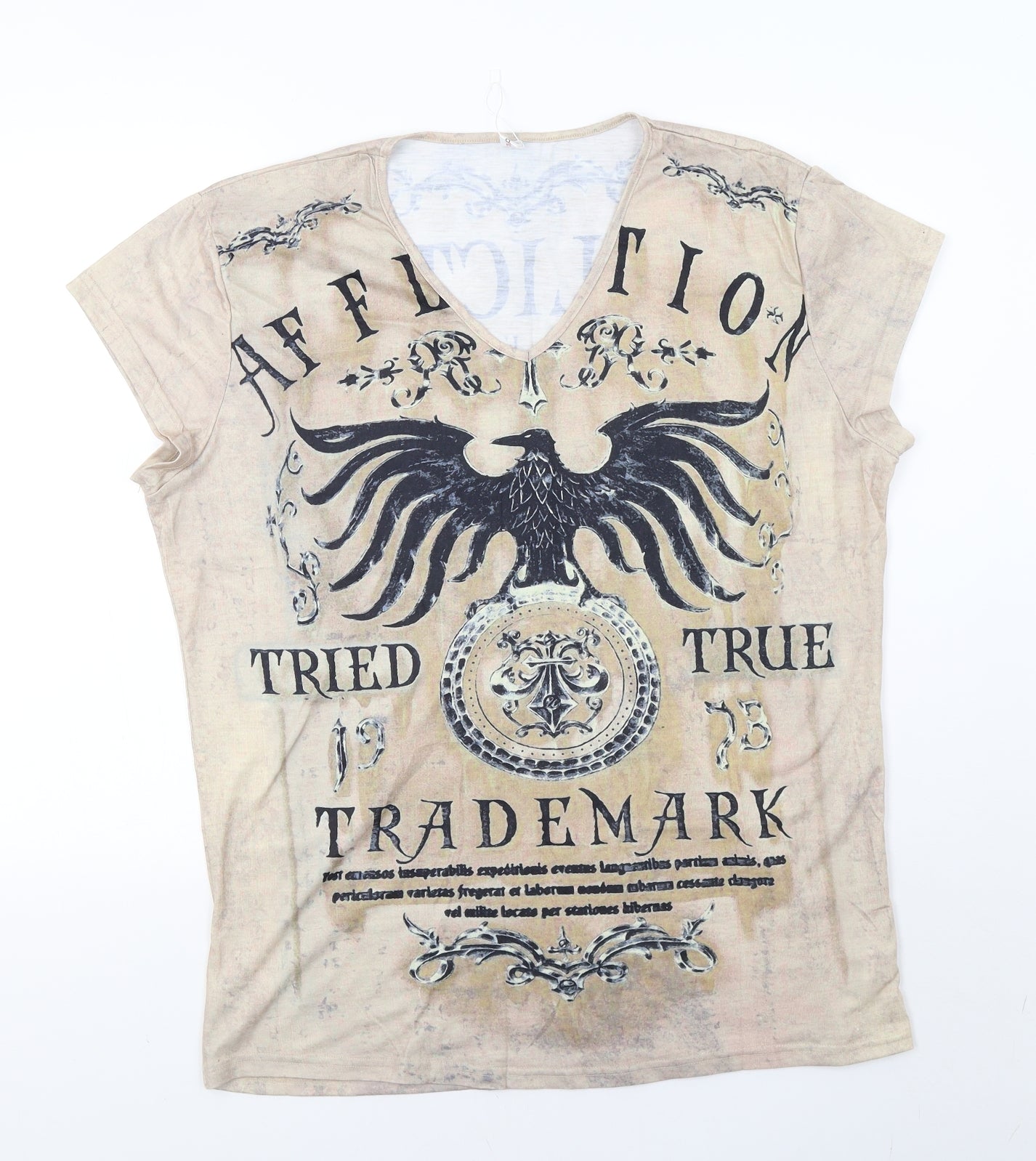 orderplus Womens Beige   Basic T-Shirt Size XL