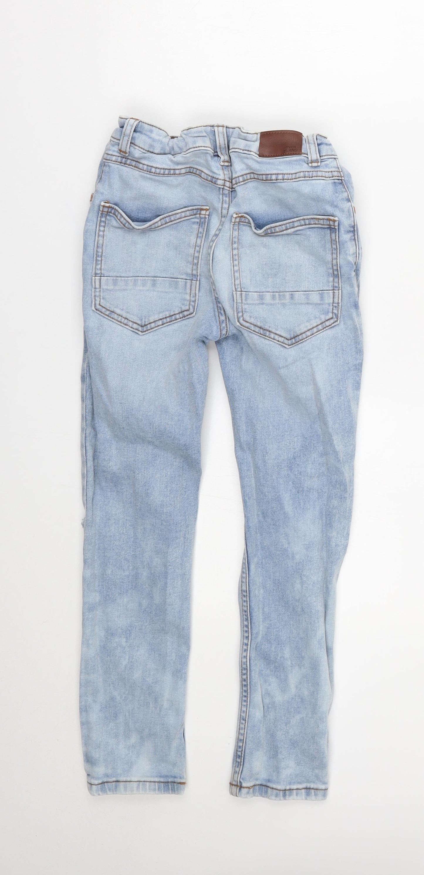 River Island Girls Blue   Skinny Jeans Size 9 Months - distressed