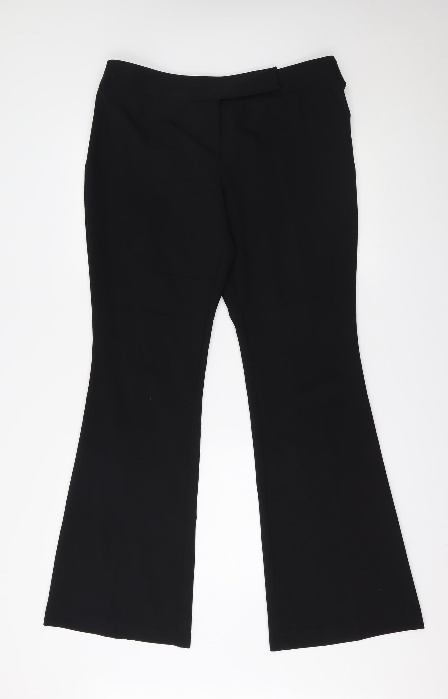Liquid Womens Black   Trousers  Size 16 L32 in - slight flare