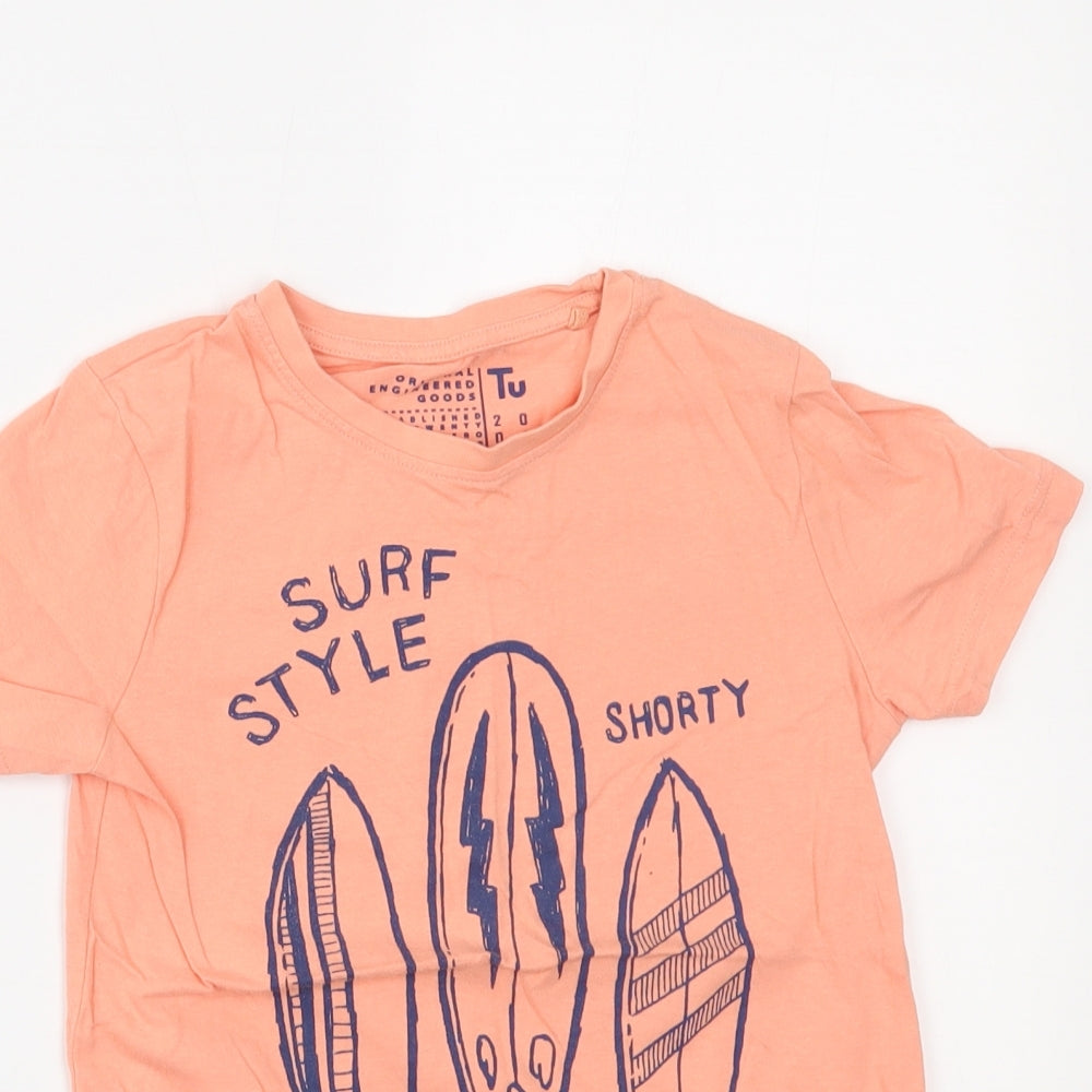 TU Boys Red   Basic T-Shirt Size 7 Years  - surf