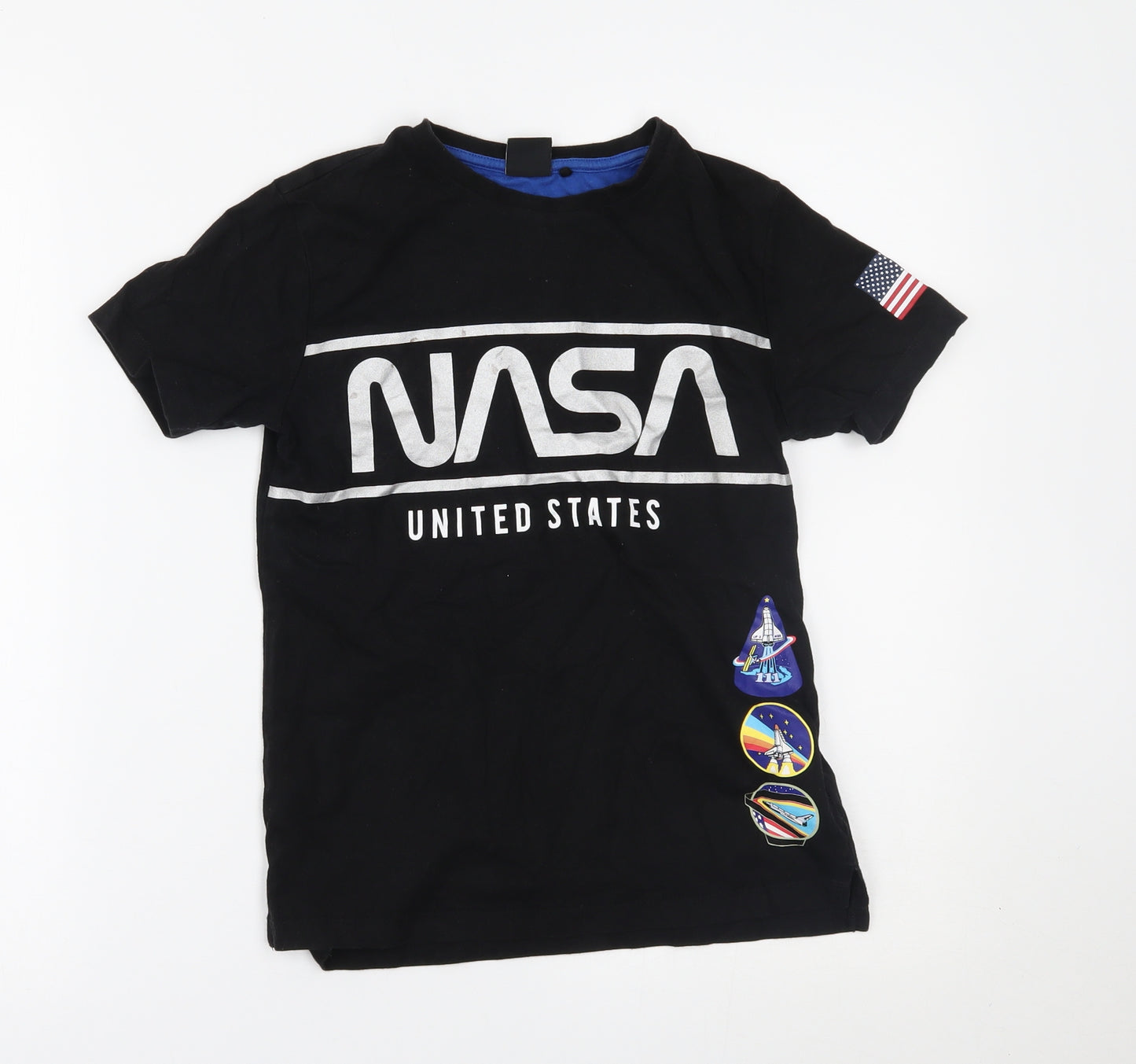 NEXT Boys Black   Basic T-Shirt Size 8 Years  - nasa