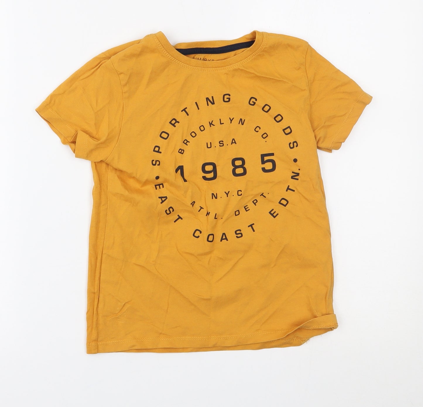 Primark Boys Yellow   Basic T-Shirt Size 7-8 Years