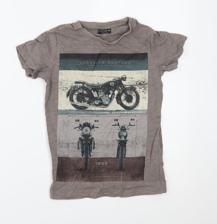 NEXT Boys Brown Basic T-Shirt Size 6 Years - motorbike