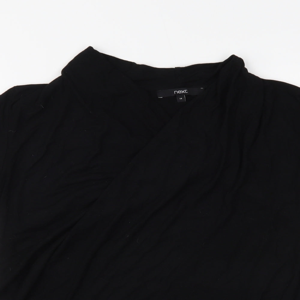 NEXT Womens Black   Wrap Blouse Size 14
