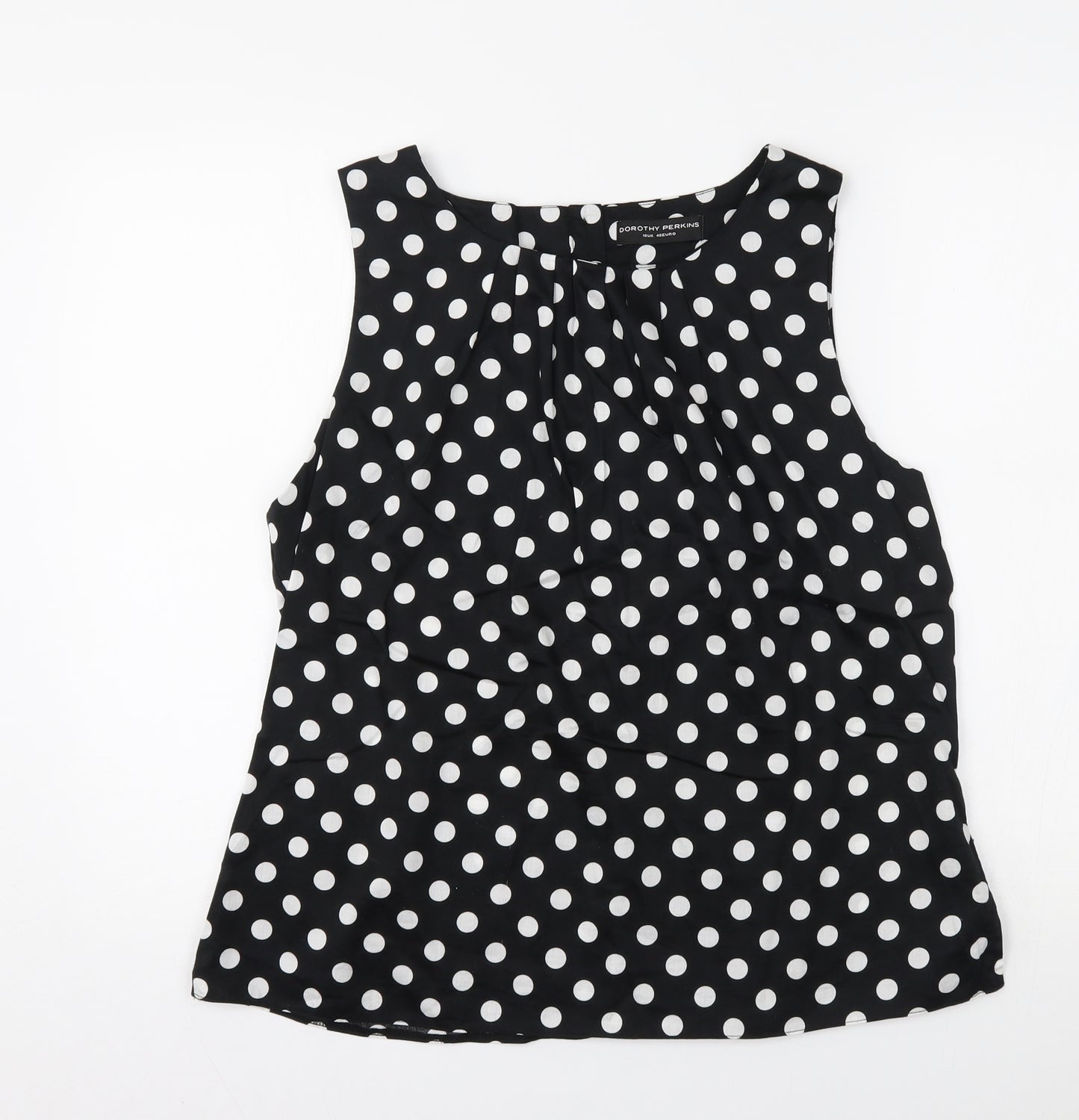 Dorothy Perkins Womens Black Polka Dot  Basic Blouse Size 18