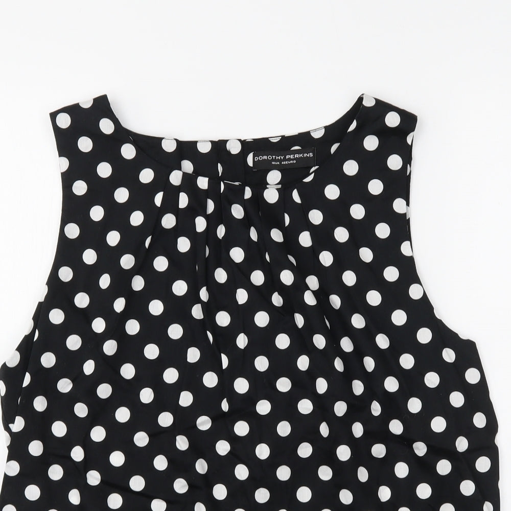 Dorothy Perkins Womens Black Polka Dot  Basic Blouse Size 18