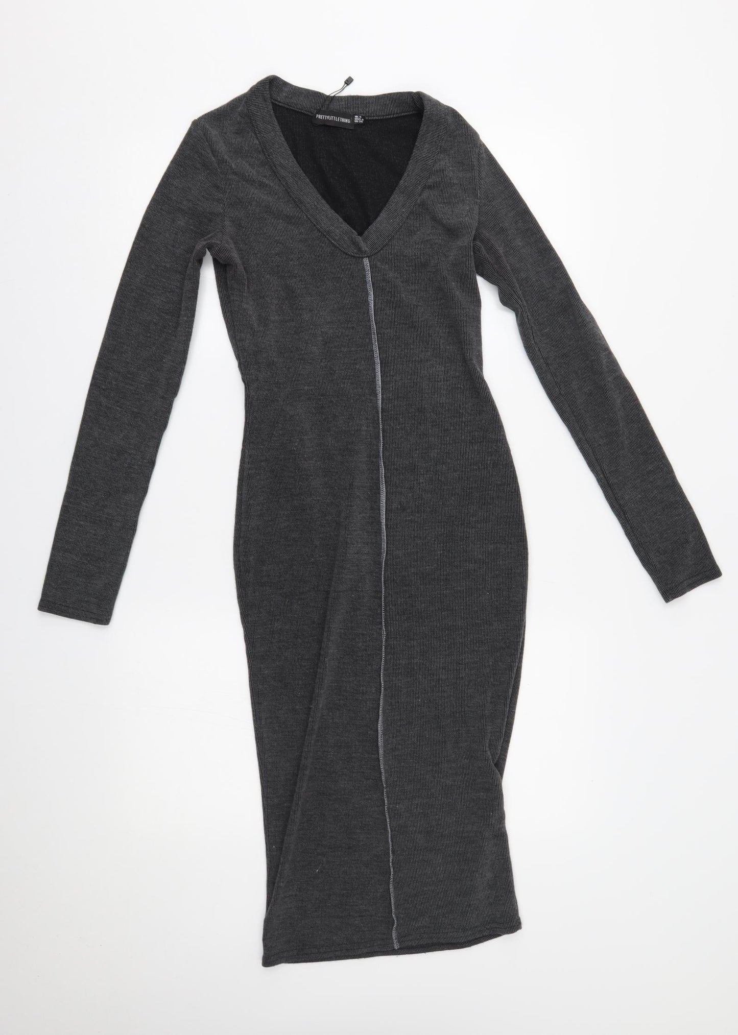 PRETTYLITTLETHING Womens Grey   Jumper Dress  Size 8