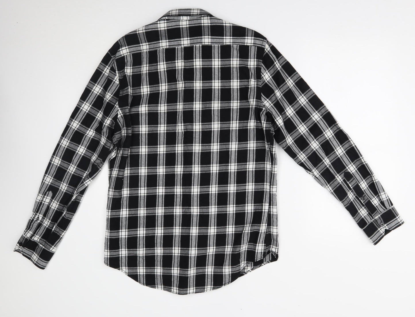 Zara Mens Grey Plaid   Button-Up Size L