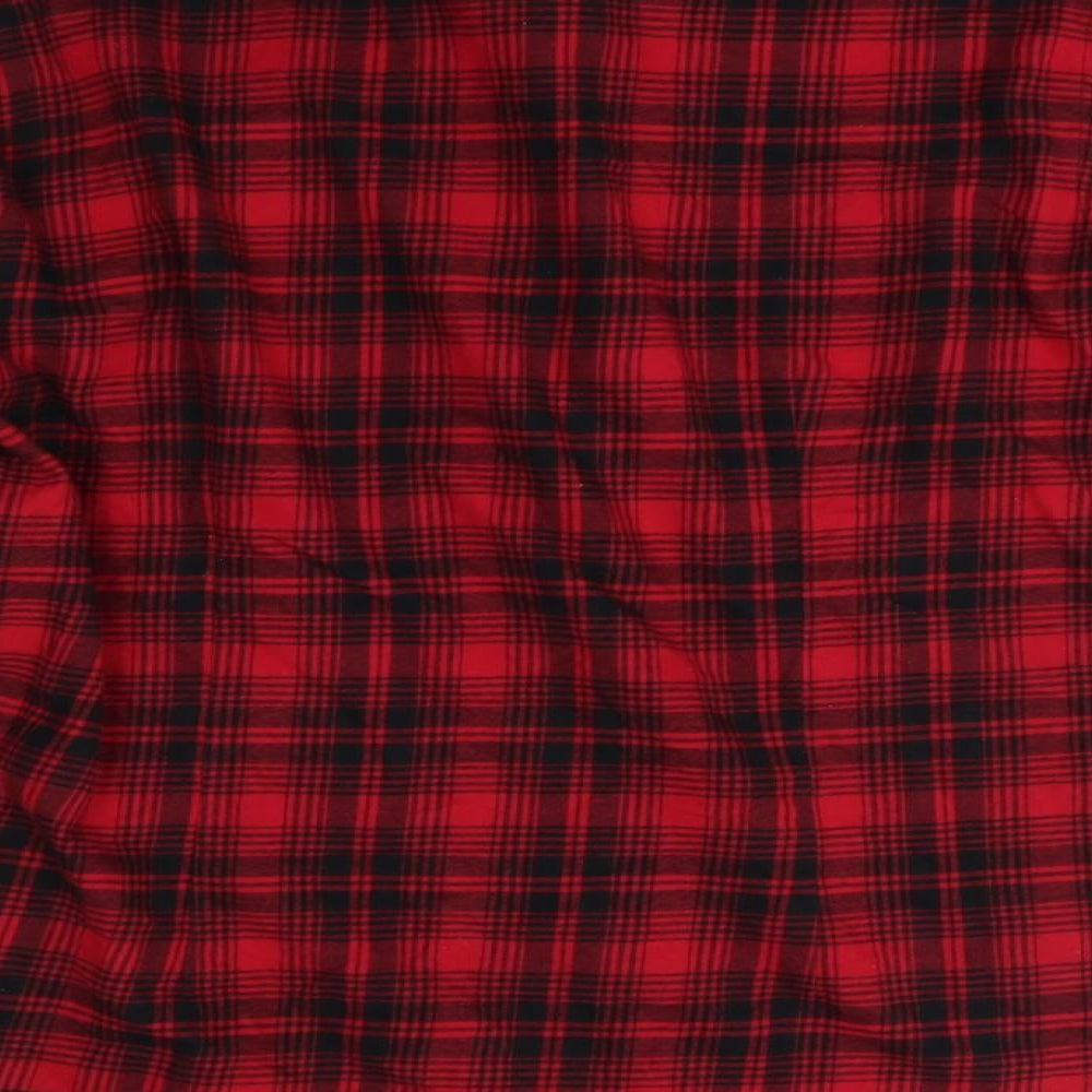 Zara Mens Red Plaid   Button-Up Size L