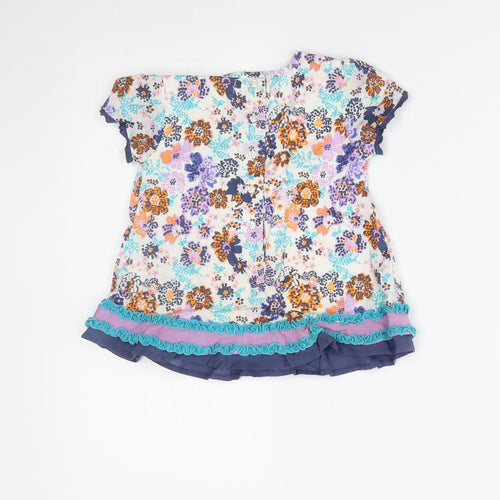 M&S Girls White Floral  A-Line  Size 2-3 Years