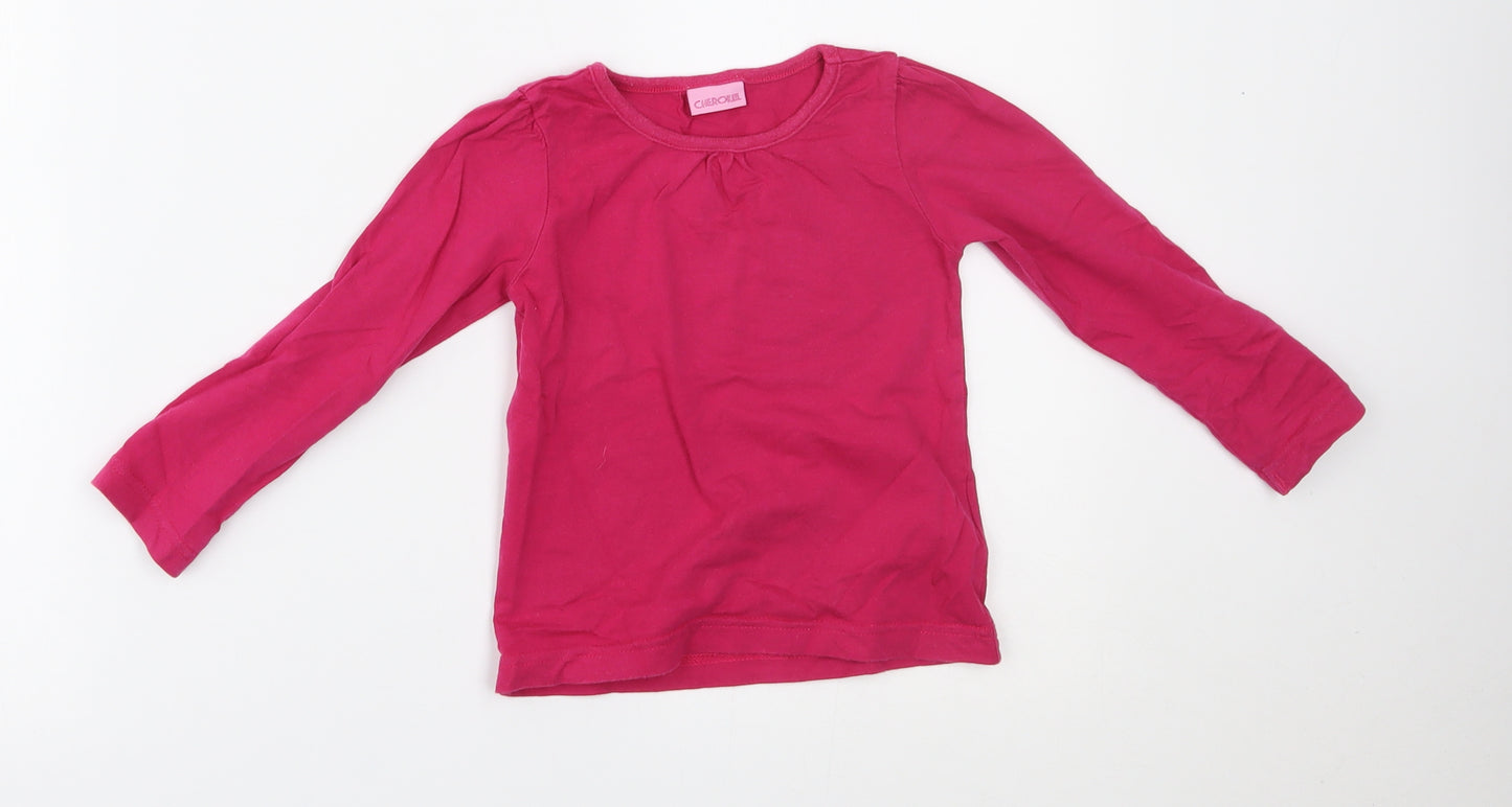 Cherokee Girls Pink   Basic T-Shirt Size 2-3 Years
