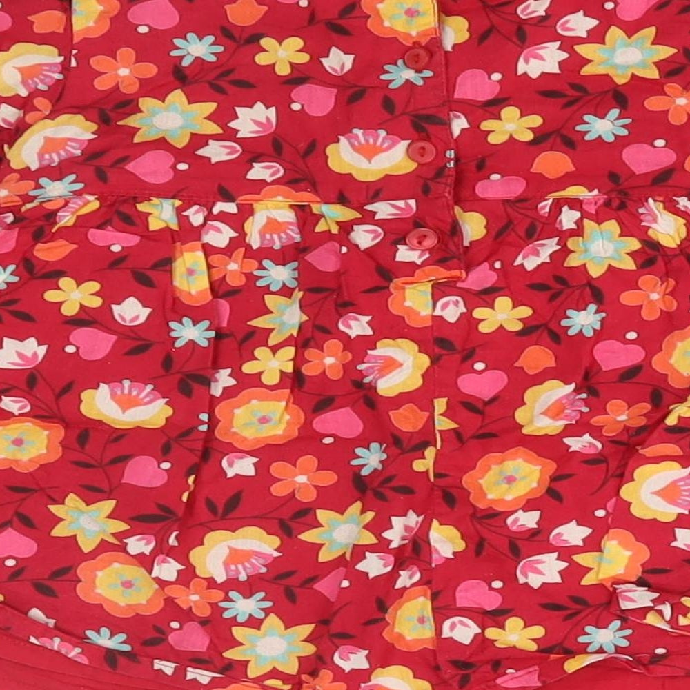 George Girls Red Floral  Basic Blouse Size 18-24 Months