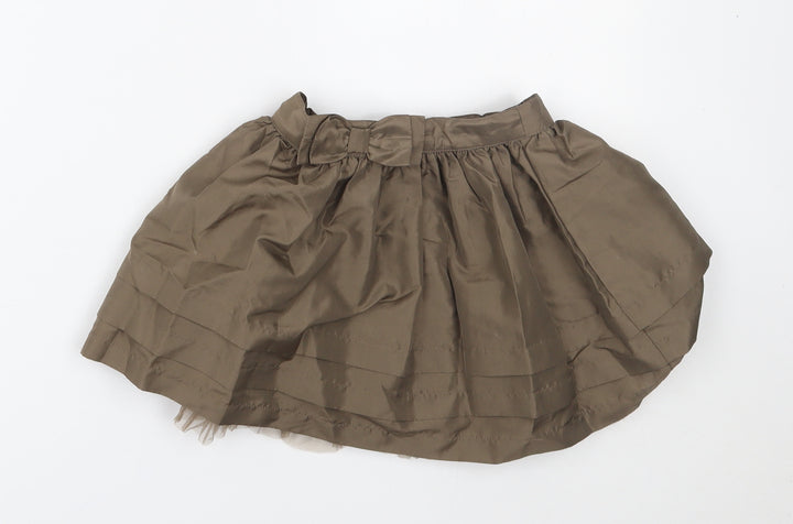 MINIMODE Girls Brown   Pleated Skirt Size 2-3 Years