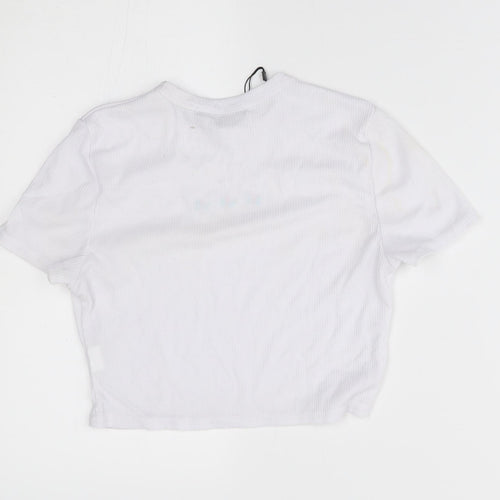 I SAW IT FIRST Womens White   Cropped T-Shirt Size 6
