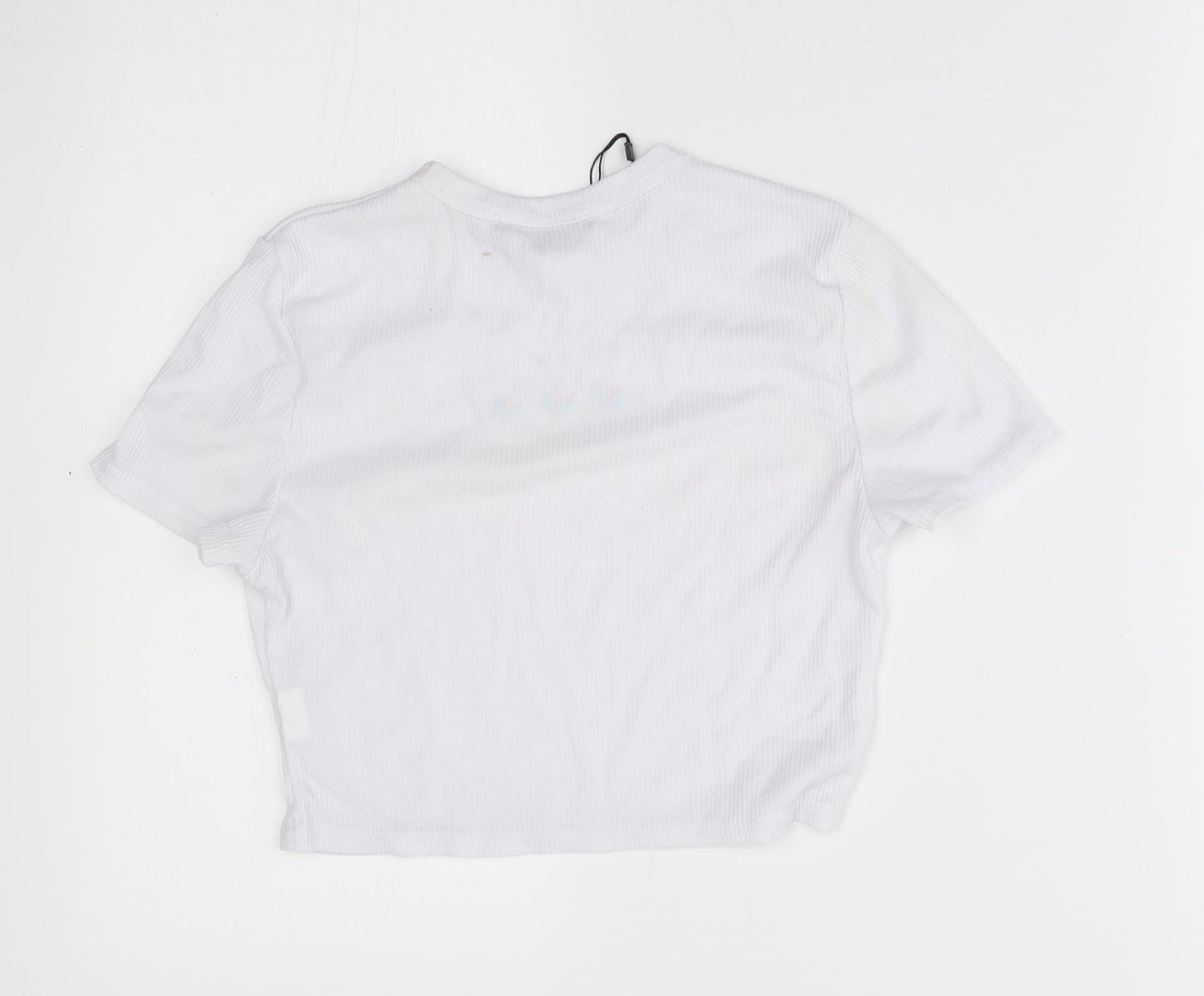I SAW IT FIRST Womens White   Cropped T-Shirt Size 6
