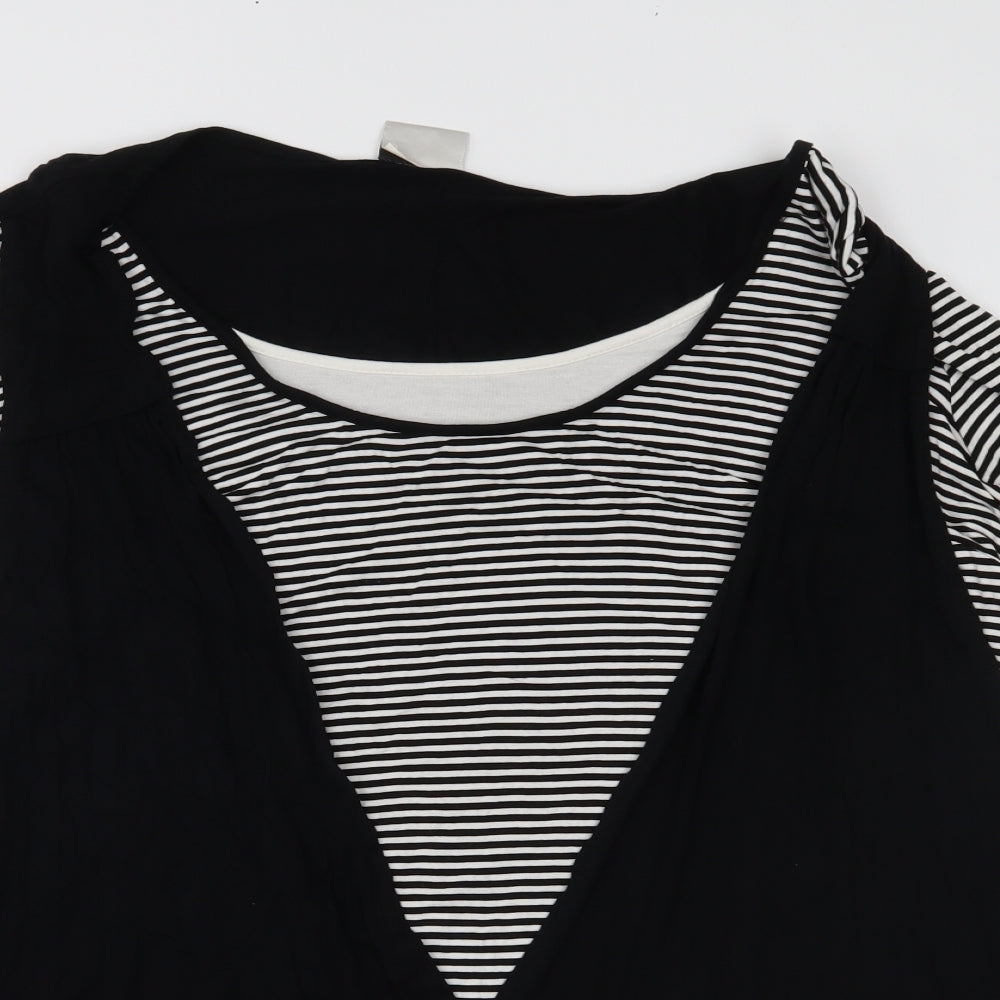Roman Originals Womens White Striped  Basic Blouse Size 20  - built in sleeveless cardi
