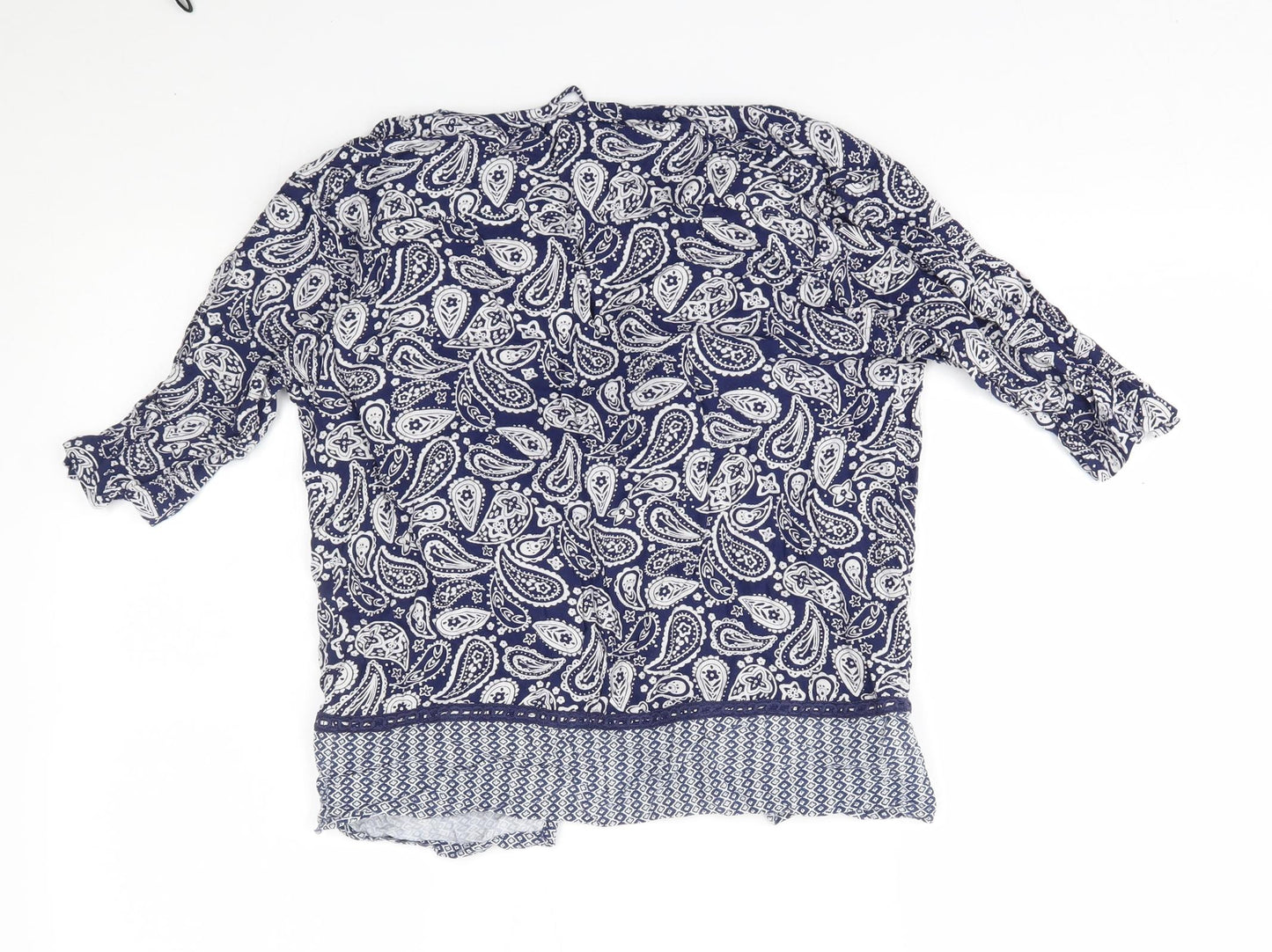 Nutmeg Girls Blue Paisley  Cardigan Jumper Size 12-13 Years