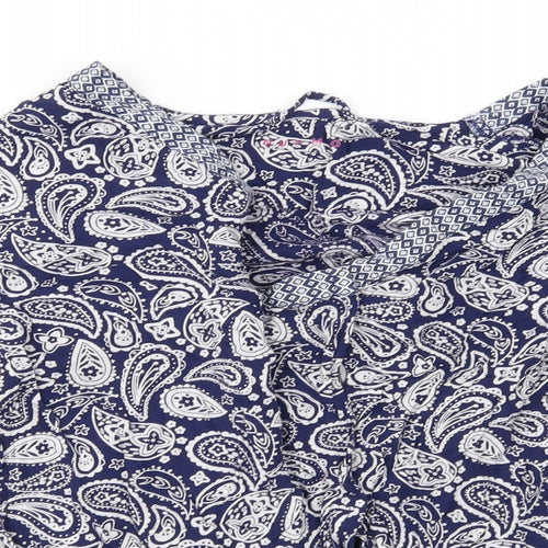 Nutmeg Girls Blue Paisley  Cardigan Jumper Size 12-13 Years