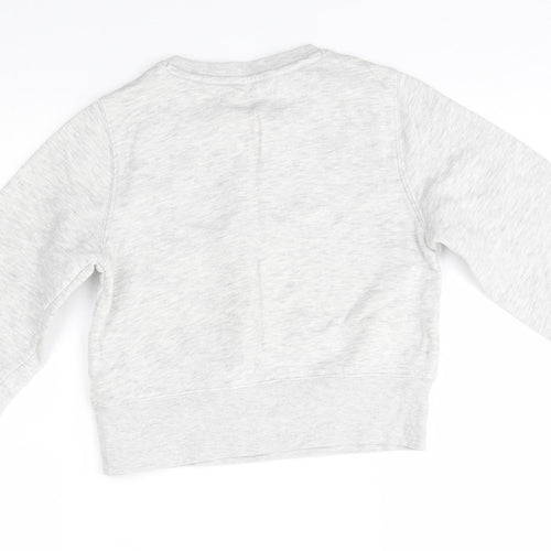 M&S Girls Grey   Pullover Jumper Size 7-8 Years  - wild cats
