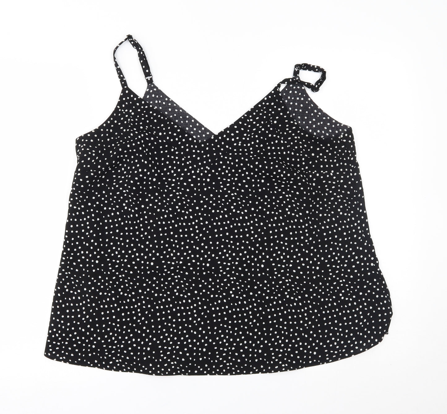 George Womens Black Polka Dot  Basic Blouse Size 14