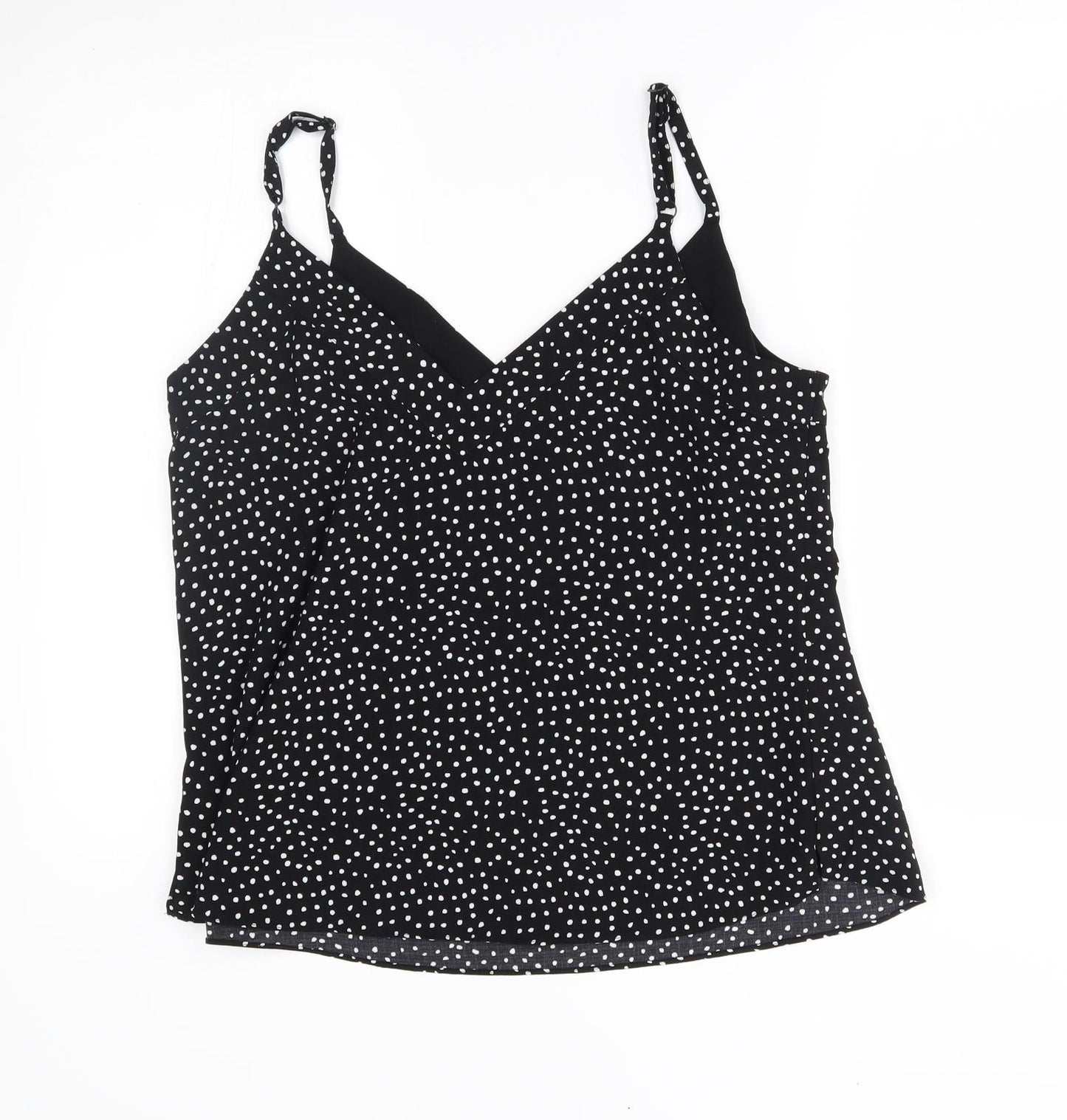 George Womens Black Polka Dot  Basic Blouse Size 14