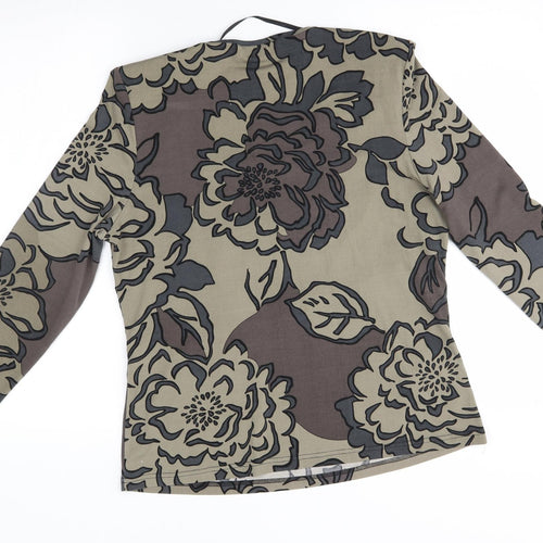 Oscar B Womens Green Floral  Basic Blouse Size 16  - matching set