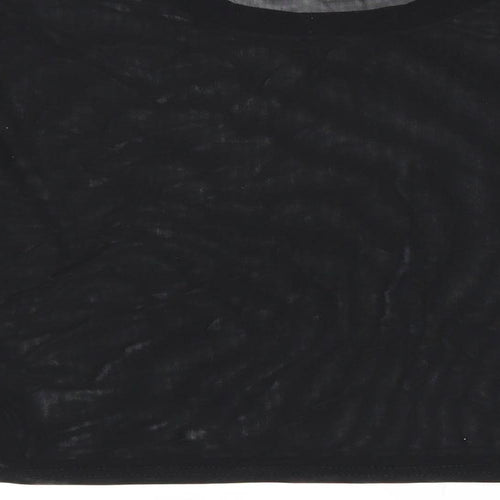 Boohoo Womens Black  Mesh Basic T-Shirt Size 18