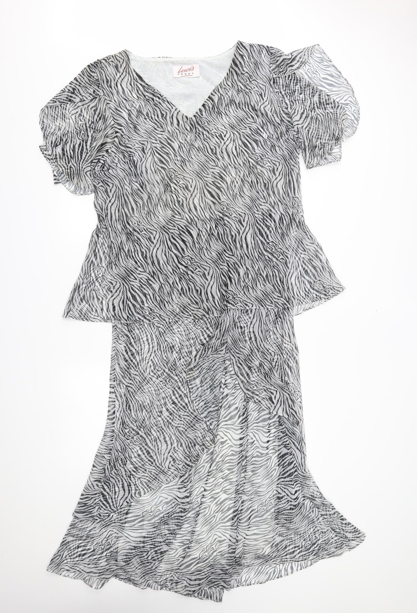 Lewis henry Womens Grey Animal Print  A-Line  Size 18