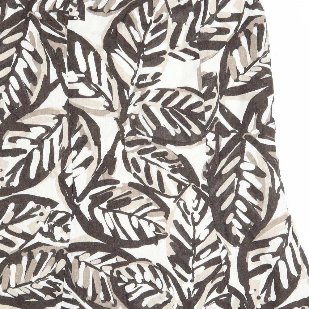 CC Womens White Floral  A-Line Skirt Size 16