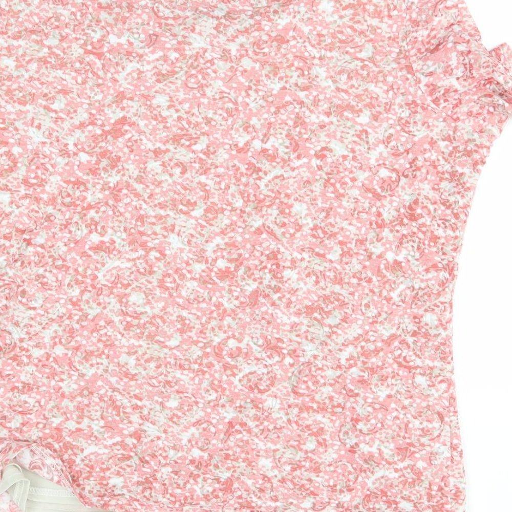 EWM Womens Red Floral  Basic Blouse Size 16