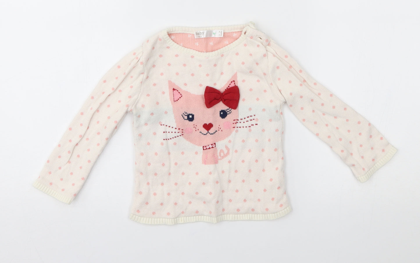 M&Co Baby Pink   Pullover Jumper Size 12-18 Months  - cat